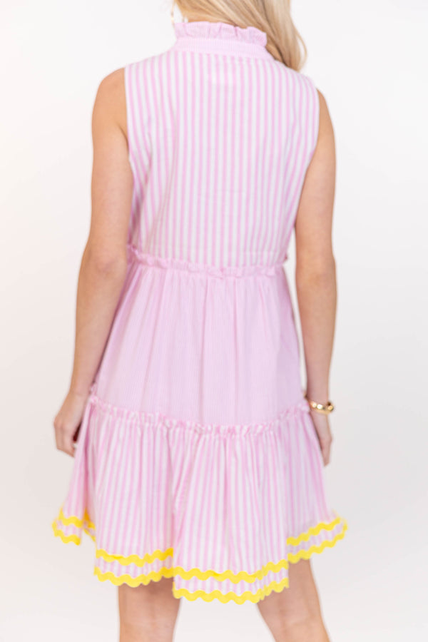 In Time Pink Striped Dress