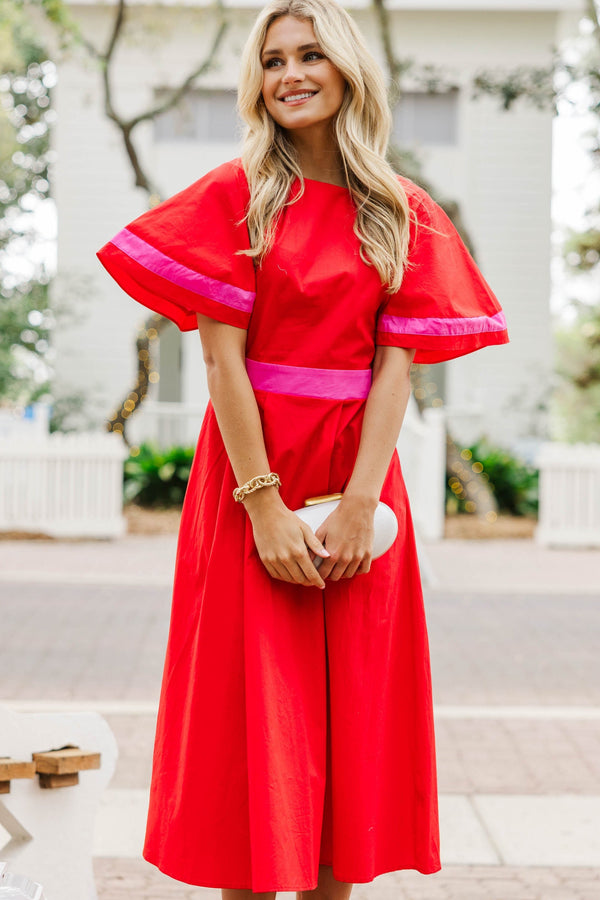 In Good Taste Red Midi Dress