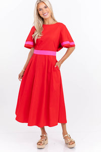 In Good Taste Red Midi Dress