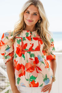 Sweet Devotion Blush Floral Blouse