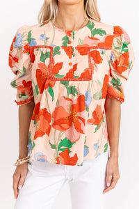 Sweet Devotion Blush Floral Blouse