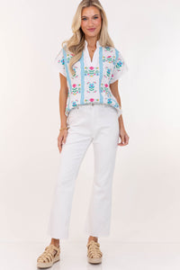 Pretty Much Perfect White Embroidered Blouse
