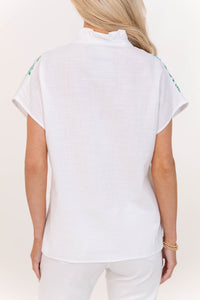 Pretty Much Perfect White Embroidered Blouse