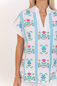 Pretty Much Perfect White Embroidered Blouse