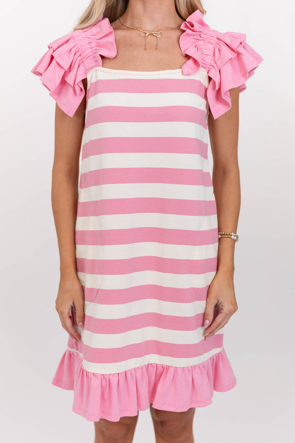 For All the Moments Pink Striped Dress
