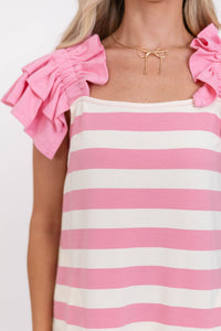 For All the Moments Pink Striped Dress