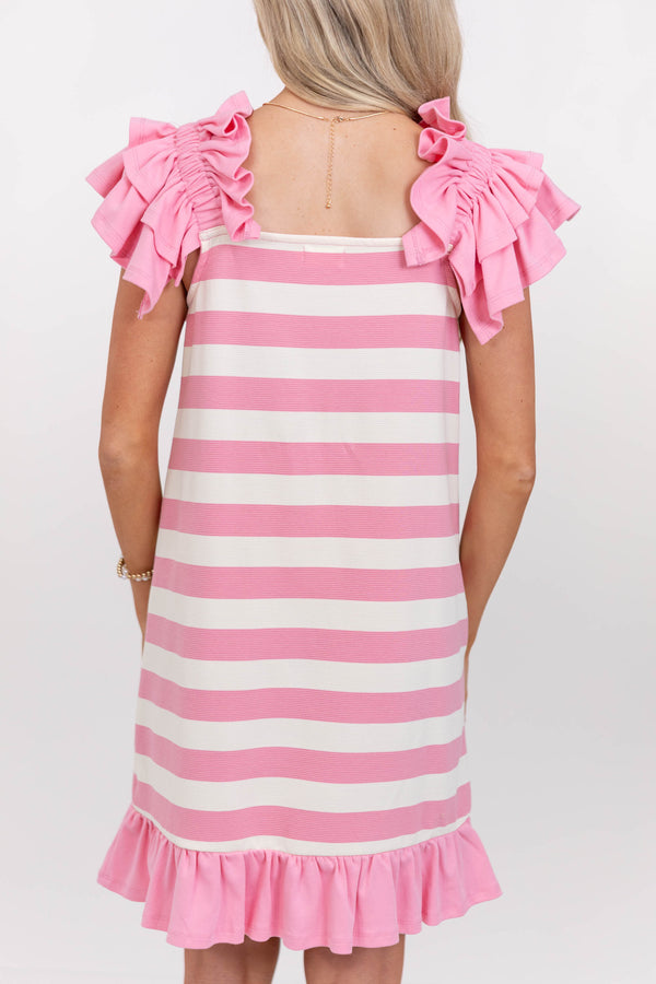 For All the Moments Pink Striped Dress