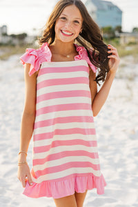 Girls: For All the Moments Pink Striped Dress