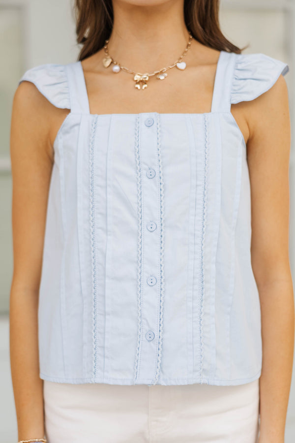 Girls: So Many Compliments Light Blue Tank