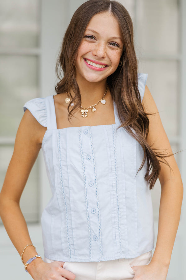 Girls: So Many Compliments Light Blue Tank