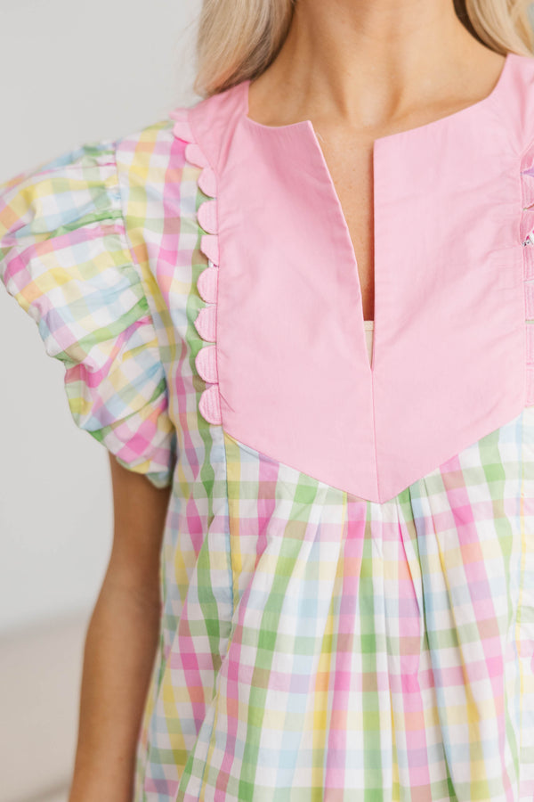 NURSING COLLECTION: The Right Impression Yellow Gingham Blouse