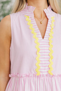 NURSING COLLECTION: In Time Pink Striped Dress