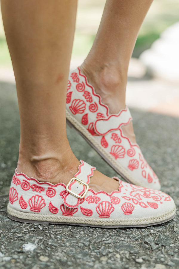 Matisse: So Easy To Choose Red Embroidered Flats