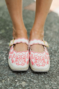 Matisse: So Easy To Choose Red Embroidered Flats