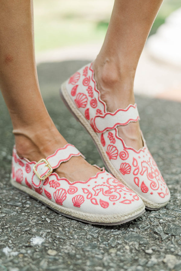 Matisse: So Easy To Choose Red Embroidered Flats