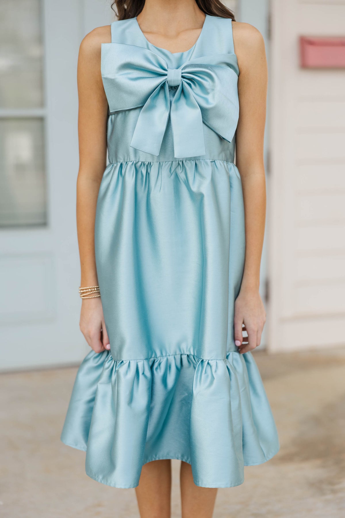 Girls: The Keepsake Light Blue Bow Dress – Shop the Mint