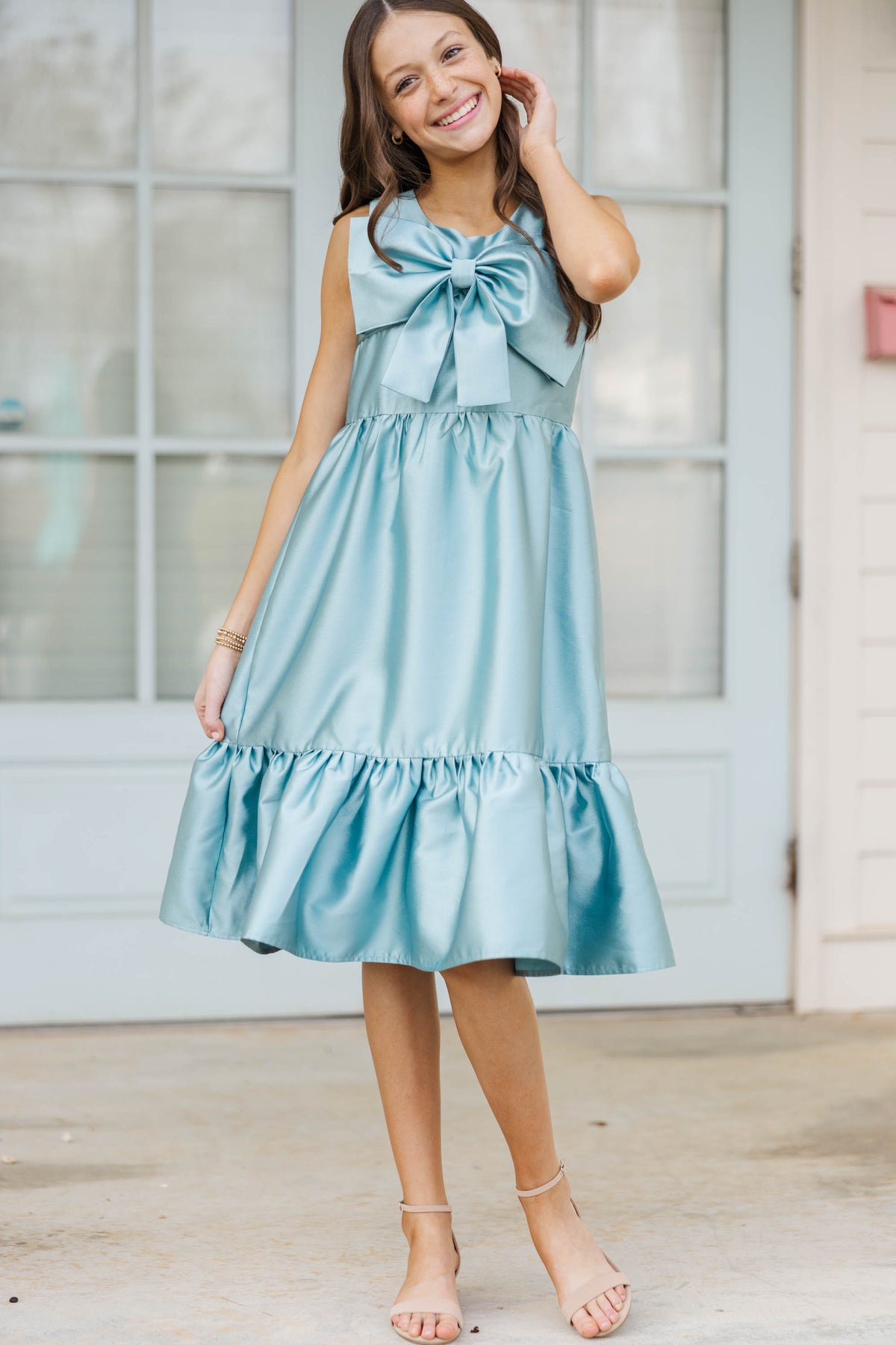 Girls: The Keepsake Light Blue Bow Dress – Shop the Mint