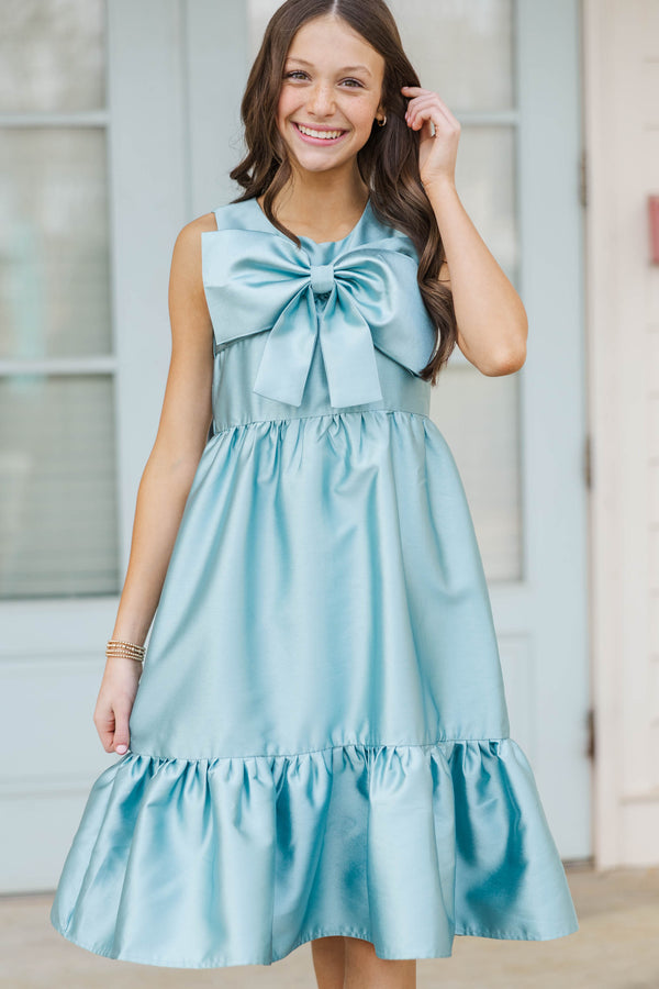 Girls: The Keepsake Light Blue Bow Dress – Shop the Mint