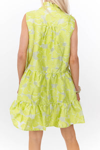 Feminine Joy Green Floral Dress
