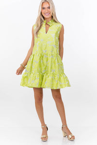 Feminine Joy Green Floral Dress