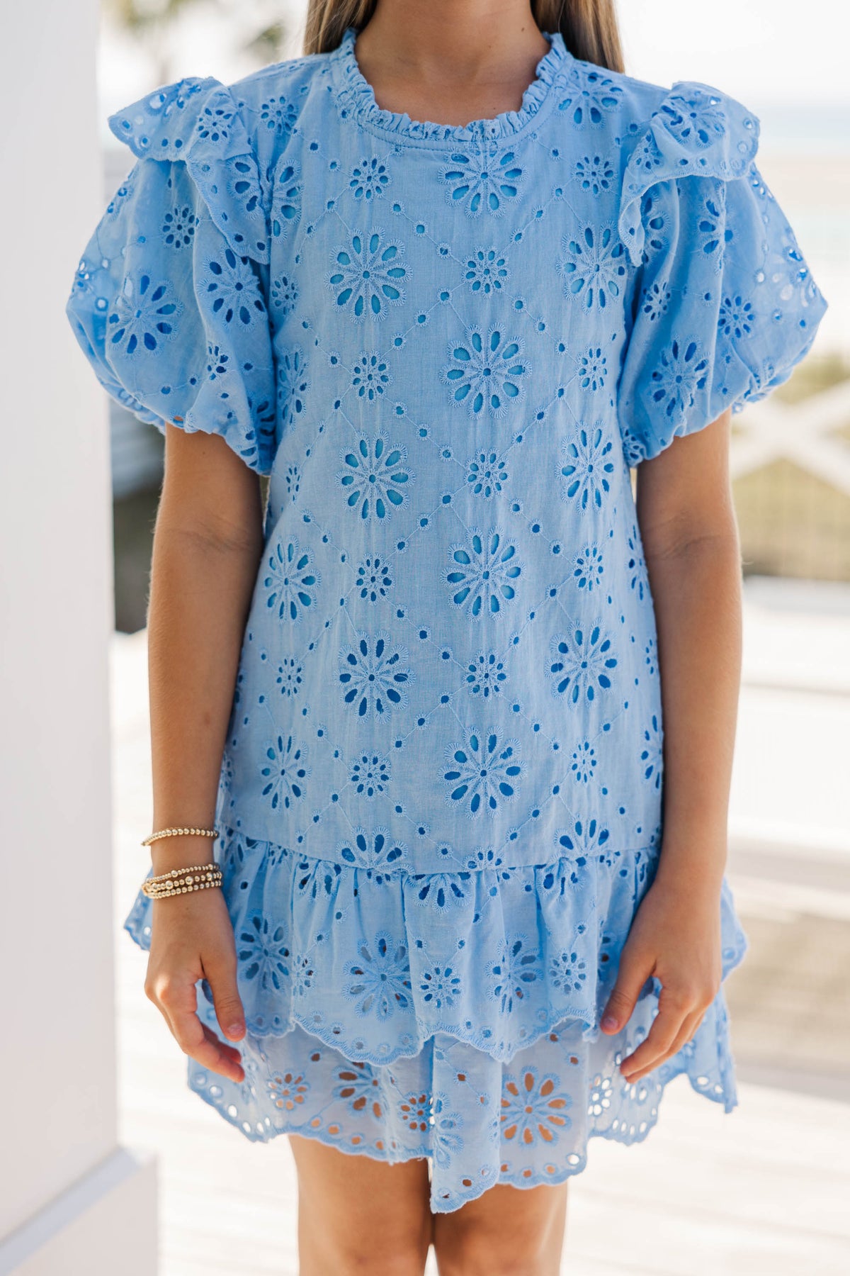 Girls: Get What You Love Light Blue Eyelet Dress – Shop the Mint