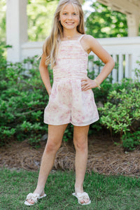 Girls: All About Charm Pink Toile Romper