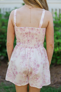 Girls: All About Charm Pink Toile Romper