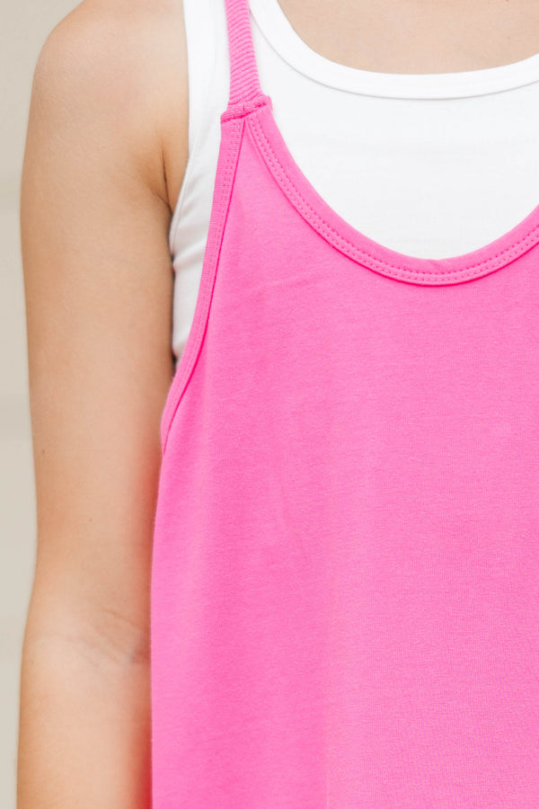Girls: Moving And Grooving Fuchsia Romper