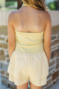 Girls: Ready, Set, Go Yellow Romper