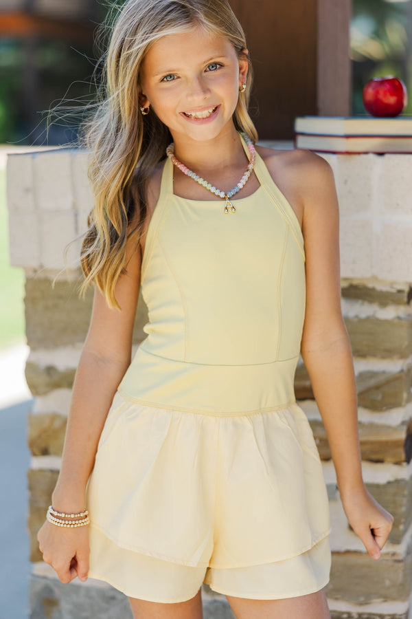 Girls: Ready, Set, Go Yellow Romper