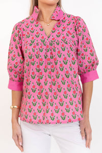 Favorite Fit Pink Medallion Blouse