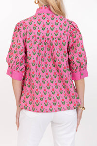 Favorite Fit Pink Medallion Blouse