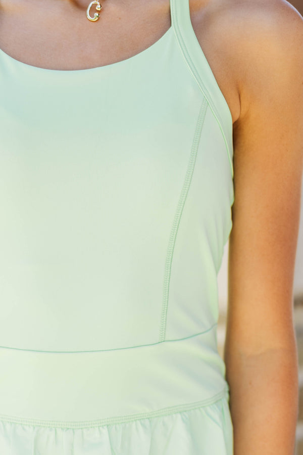 Girls: Ready, Set, Go Mint Romper