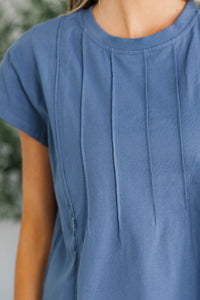 NURSING COLLECTION: Sweet Daydream Navy Pleated Tee