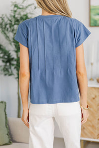 NURSING COLLECTION: Sweet Daydream Navy Pleated Tee