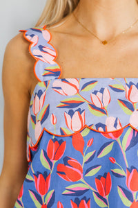 NURSING COLLECTION: So Very You Navy Floral Scalloped Set
