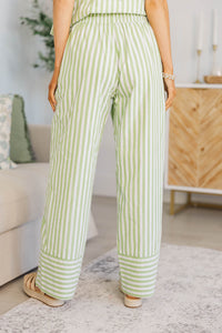 NURSING COLLECTION: Ready When You Are Green Striped Bow Back Set