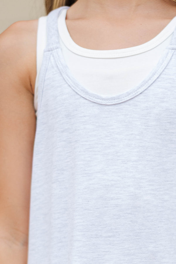 Girls: Moving And Grooving Heather Gray Romper