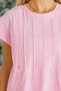 NURSING COLLECTION: Sweet Daydream Pink Pleated Tee