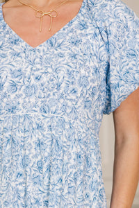 NURSING COLLECTION: Falling In Love Light Blue Toile Maxi Dress