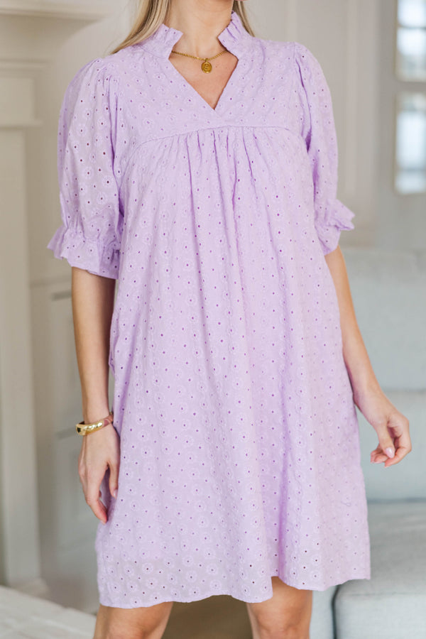 NURSING COLLECTION: Between Then And Now Lavender Eyelet Dress