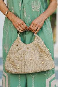 To You From Me Gold Embellished Handbag