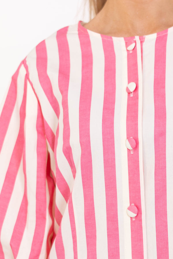 Rosé Afternoon Pink Striped Shift Dress