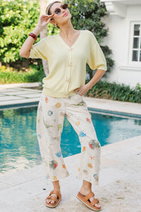 Under The Sea Cream Barrel Pants