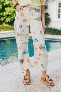 Under The Sea Cream Barrel Pants