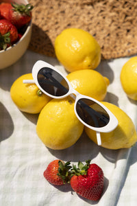 Well Loved Look White Oval Sunglasses
