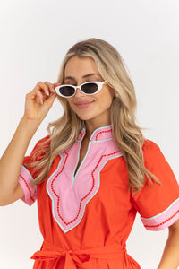 Well Loved Look White Oval Sunglasses