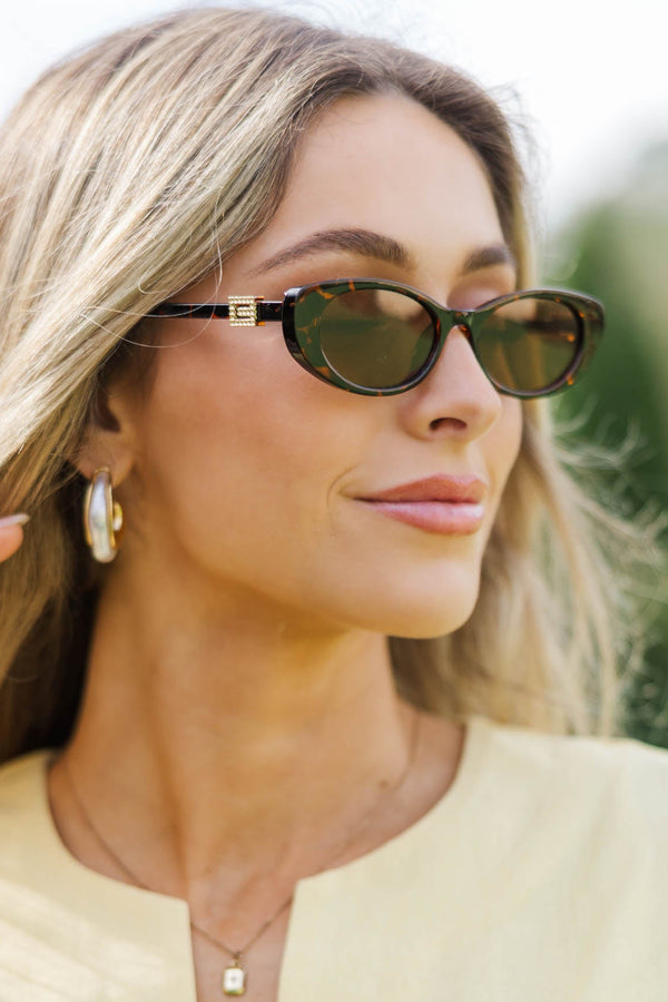 Well Loved Look Brown Tortoise Shell Oval Sunglasses