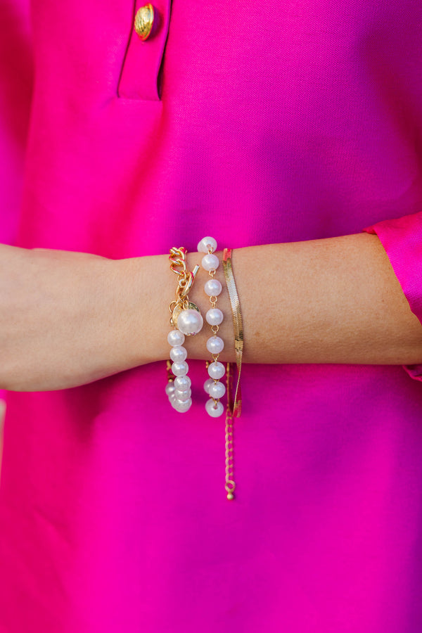 Luxe Layers Gold Pearl Bracelet