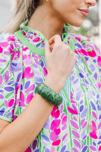 Chic Everyday Green Chunky Bracelet